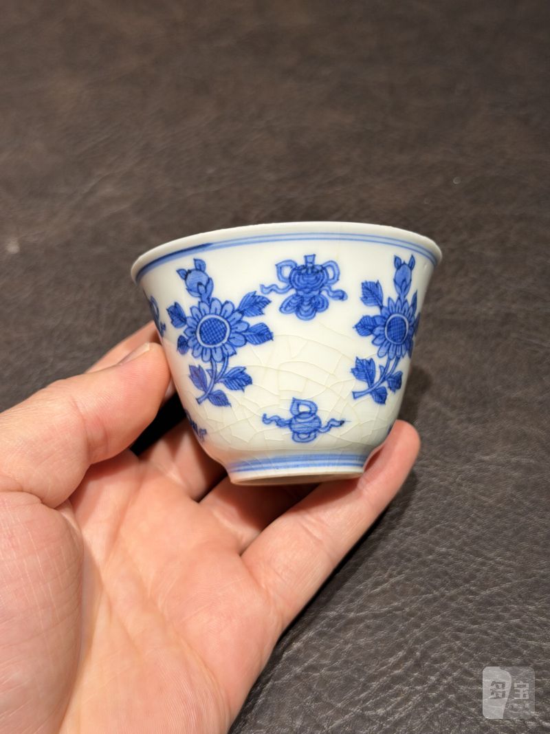 清康熙 青花清供图茶杯（一组六件） - 图46